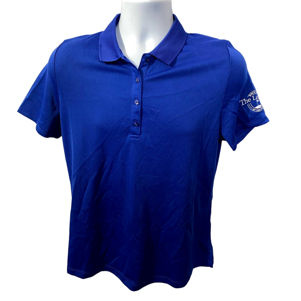 Callaway Golf Opti-Dri Polo Shirt Womens Large Blue Short Sleeve - Golf Crest